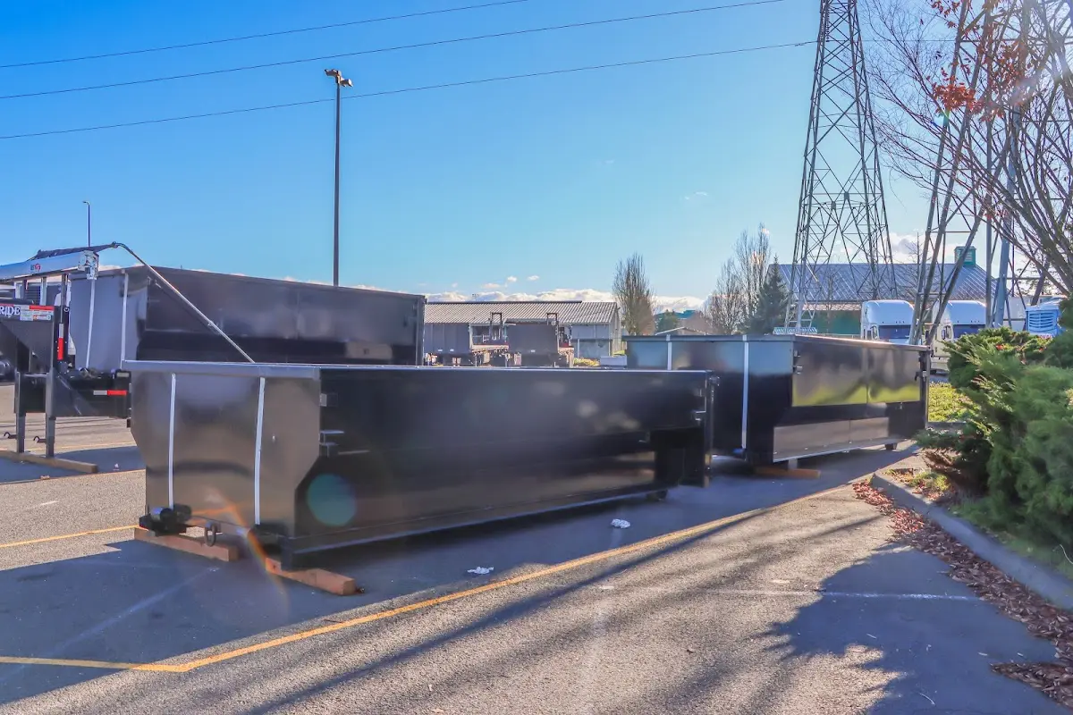 Roll-off dumpster ready for waste disposal at job site for 40 Yard Dumpster Rental in West Livingston